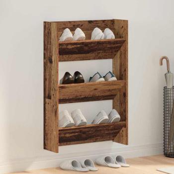 ARDEBO.de - Schuhschrank 60 x 18 x 90 cm Holzwerkstoff Altholz