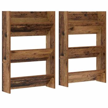 Schuhschrank 2 stk. 60 x 18 x 90 cm Holzwerkstoff Altholz