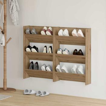 ARDEBO.de - Schuhschrank 2 stk. 60 x 18 x 90 cm Holzwerkstoff Artisan-Eiche