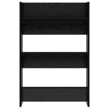 Schuhschrank 60 x 18 x 90 cm Holzwerkstoff Schwarz Eichen-Optik