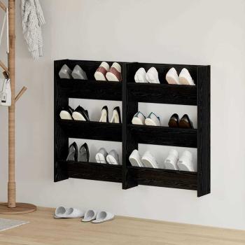 ARDEBO.de - Schuhschrank 2 stk. 60 x 18 x 90 cm Holzwerkstoff