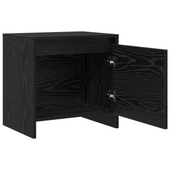 Nachttisch Schwarz Eichen-Optik 45 x 34 x 44,5 cm Holzwerkstoff