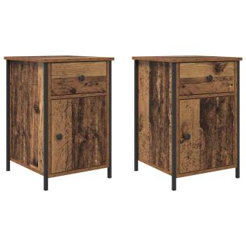 Nachttisch 2 stk. Altholz 40 x 42 x 60 cm Holzwerkstoff