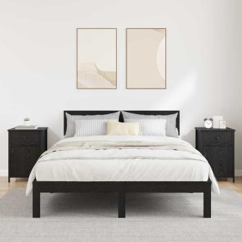 Nachttisch 2 stk. Schwarz Eichen-Optik 40 x 42 x 60 cm