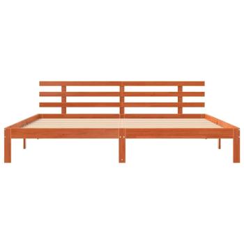 Bettrahmen Wachsbraun 203,5 x 205,5 x 69,5 cm Massivholz Kiefer