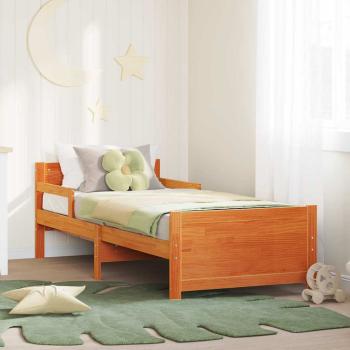 ARDEBO.de - Bettrahmen mit Kopfteil Wachsbraun 80 x 200 cm Holzwerkstoff