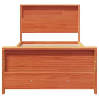 Bettrahmen Wachsbraun 100 x 200 cm Massives Kiefernholz