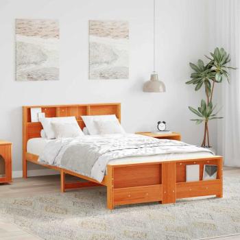 ARDEBO.de - Bettrahmen Wachsbraun 140 x 190 cm Massives Kiefernholz