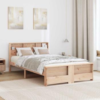 Bettrahmen mit Regal Braun 135 x 190 cm Massives Kiefernholz