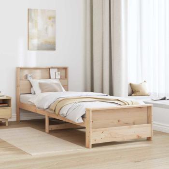 Bettrahmen mit Regal Braun 75 x 190 cm Massives Kiefernholz