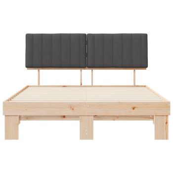 Bettgestell mit gepolstertem Kopfteil Dunkelgrau 150 x 200 cm