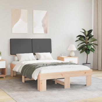 ARDEBO.de - Bettgestell mit gepolstertem Kopfteil Dunkelgrau 120 x 200 cm