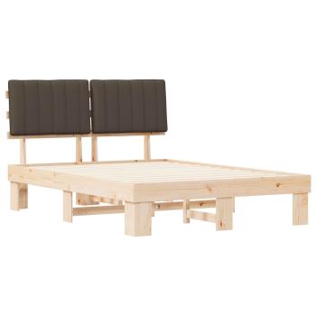 Bettgestell mit gepolstertem Kopfteil Taupe 140 x 190 cm
