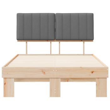 Bettgestell mit gepolstertem Kopfteil Hellgrau 120 x 190 cm