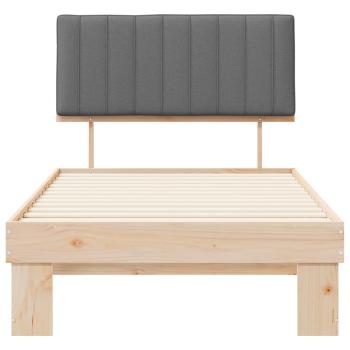 Bettgestell mit gepolstertem Kopfteil Hellgrau 100 x 200 cm