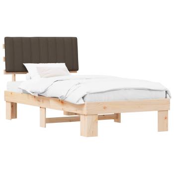Bettgestell mit gepolstertem Kopfteil Taupe 100 x 200 cm