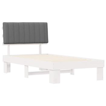 Bettgestell mit gepolstertem Kopfteil Hellgrau 100 x 200 cm