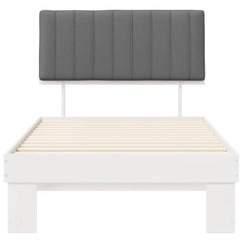 Bettgestell mit gepolstertem Kopfteil Hellgrau 100 x 200 cm