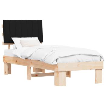 Bettgestell mit gepolstertem Kopfteil Schwarz 80 x 200 cm