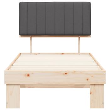 Bettgestell mit gepolstertem Kopfteil Dunkelgrau 90 x 190 cm