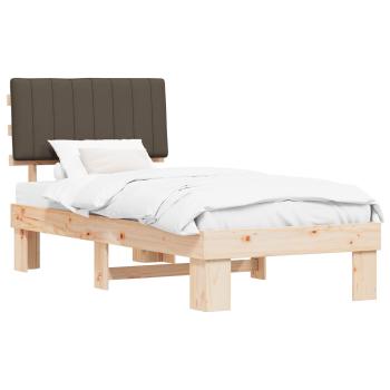 Bettgestell mit gepolstertem Kopfteil Taupe 90 x 190 cm