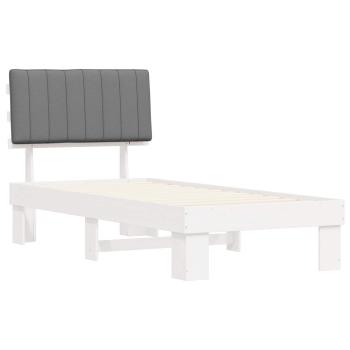 Bettgestell mit gepolstertem Kopfteil Hellgrau 90 x 190 cm