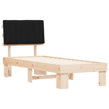 Bettgestell mit gepolstertem Kopfteil Schwarz 75 x 190 cm