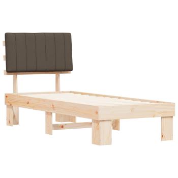 Bettgestell mit gepolstertem Kopfteil Taupe 75 x 190 cm