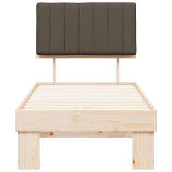 Bettgestell mit gepolstertem Kopfteil Taupe 75 x 190 cm