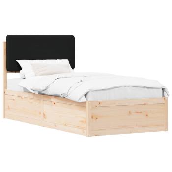 Bettgestell mit gepolstertem Kopfteil Schwarz 80 x 200 cm