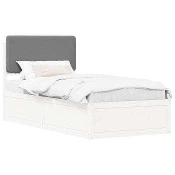Bettgestell mit gepolstertem Kopfteil Hellgrau 80 x 200 cm