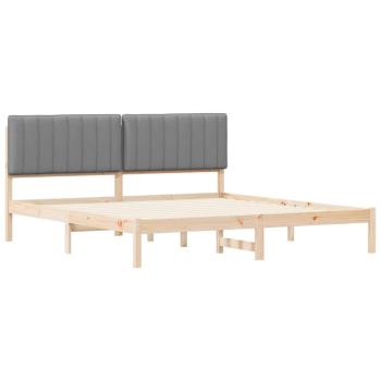 Bettgestell mit gepolstertem Kopfteil Hellgrau 180 x 200 cm