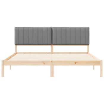 Bettgestell mit gepolstertem Kopfteil Hellgrau 180 x 200 cm