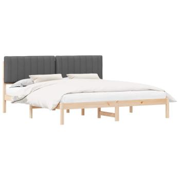 Bettgestell mit gepolstertem Kopfteil Dunkelgrau 180 x 200 cm