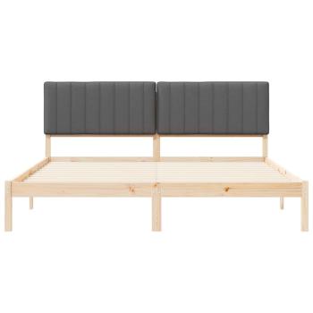 Bettgestell mit gepolstertem Kopfteil Dunkelgrau 180 x 200 cm