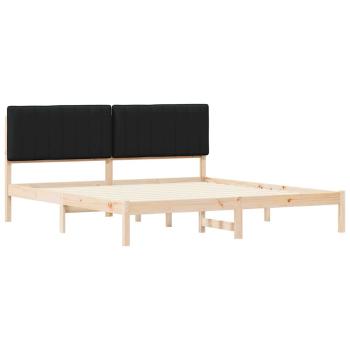 Bettgestell mit gepolstertem Kopfteil Schwarz 180 x 200 cm