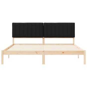 Bettgestell mit gepolstertem Kopfteil Schwarz 180 x 200 cm
