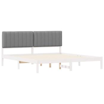 Bettgestell mit gepolstertem Kopfteil Hellgrau 180 x 200 cm