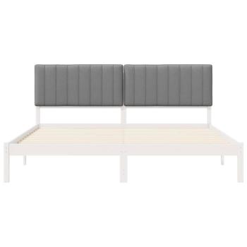 Bettgestell mit gepolstertem Kopfteil Hellgrau 180 x 200 cm