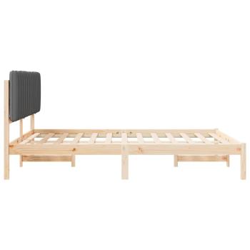 Bettgestell mit gepolstertem Kopfteil Dunkelgrau 160 x 200 cm