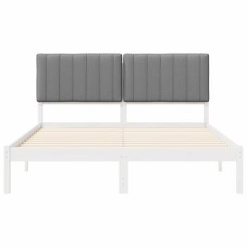 Bettgestell mit gepolstertem Kopfteil Hellgrau 160 x 200 cm