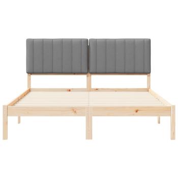 Bettgestell mit gepolstertem Kopfteil Hellgrau 150 x 200 cm