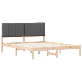 Bettgestell mit gepolstertem Kopfteil Dunkelgrau 150 x 200 cm