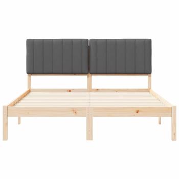 Bettgestell mit gepolstertem Kopfteil Dunkelgrau 150 x 200 cm