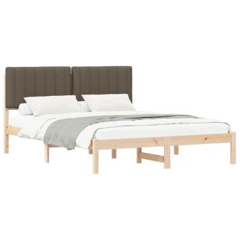 Bettgestell mit gepolstertem Kopfteil Taupe 150 x 200 cm