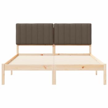 Bettgestell mit gepolstertem Kopfteil Taupe 150 x 200 cm