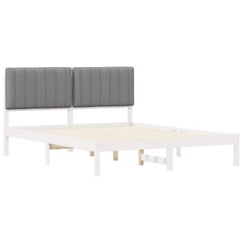 Bettgestell mit gepolstertem Kopfteil Hellgrau 150 x 200 cm