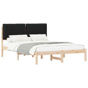Bettgestell mit gepolstertem Kopfteil Schwarz 140 x 200 cm