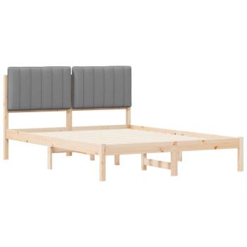 Bettgestell mit gepolstertem Kopfteil Hellgrau 140 x 190 cm