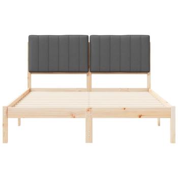 Bettgestell mit gepolstertem Kopfteil Dunkelgrau 135 x 190 cm